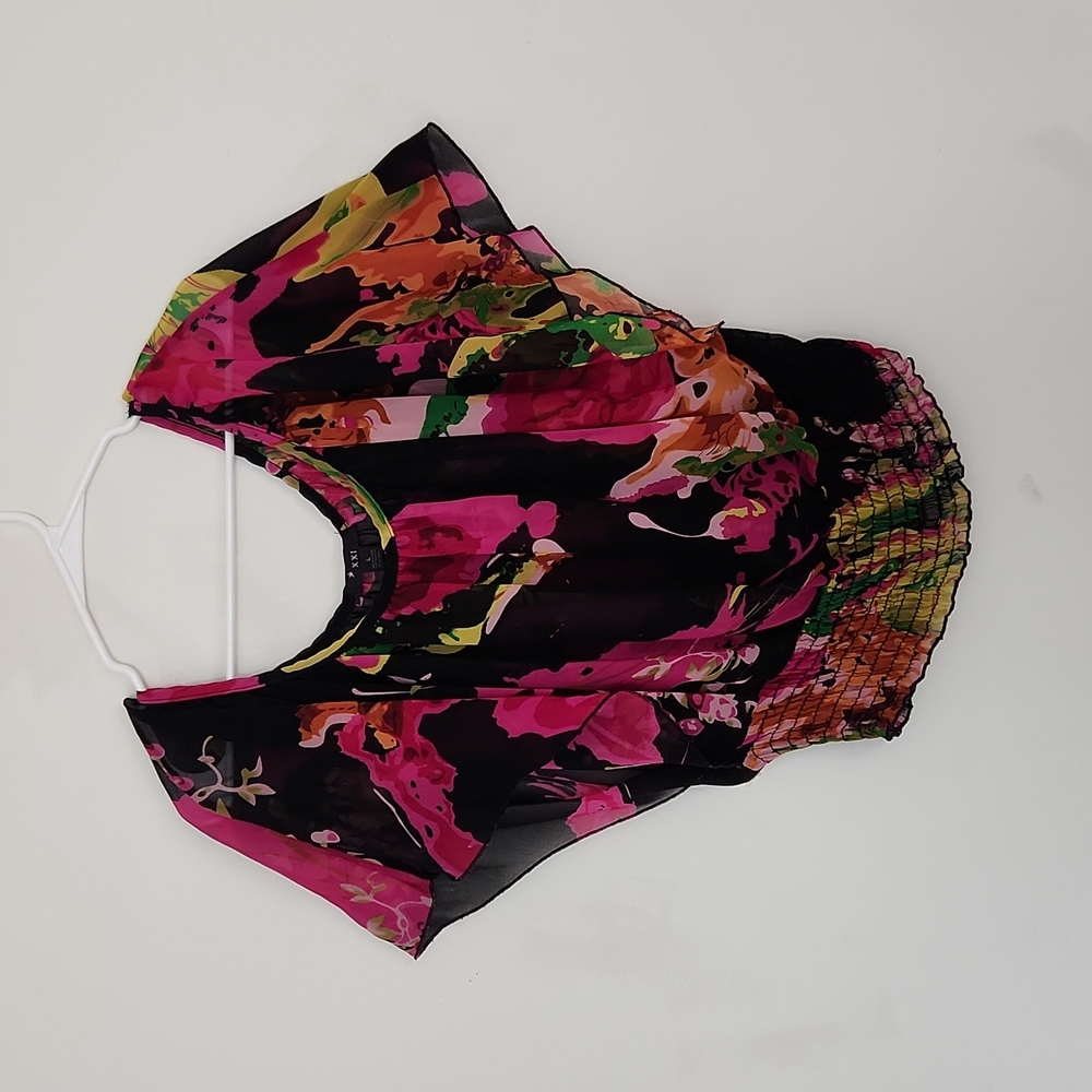 Forever 21 Multicolor Sheer Blouse